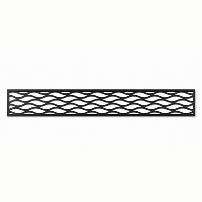 Crossing Reed Lattice decorative metal fence topper front pattern for WPC composite fencing, Design 037