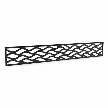 Crossing Reed Lattice laser cut metal fence topper insert perspective view, Design 037