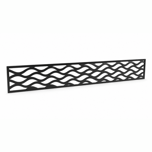 Crossing Reed Lattice laser cut metal fence topper insert perspective view, Design 037