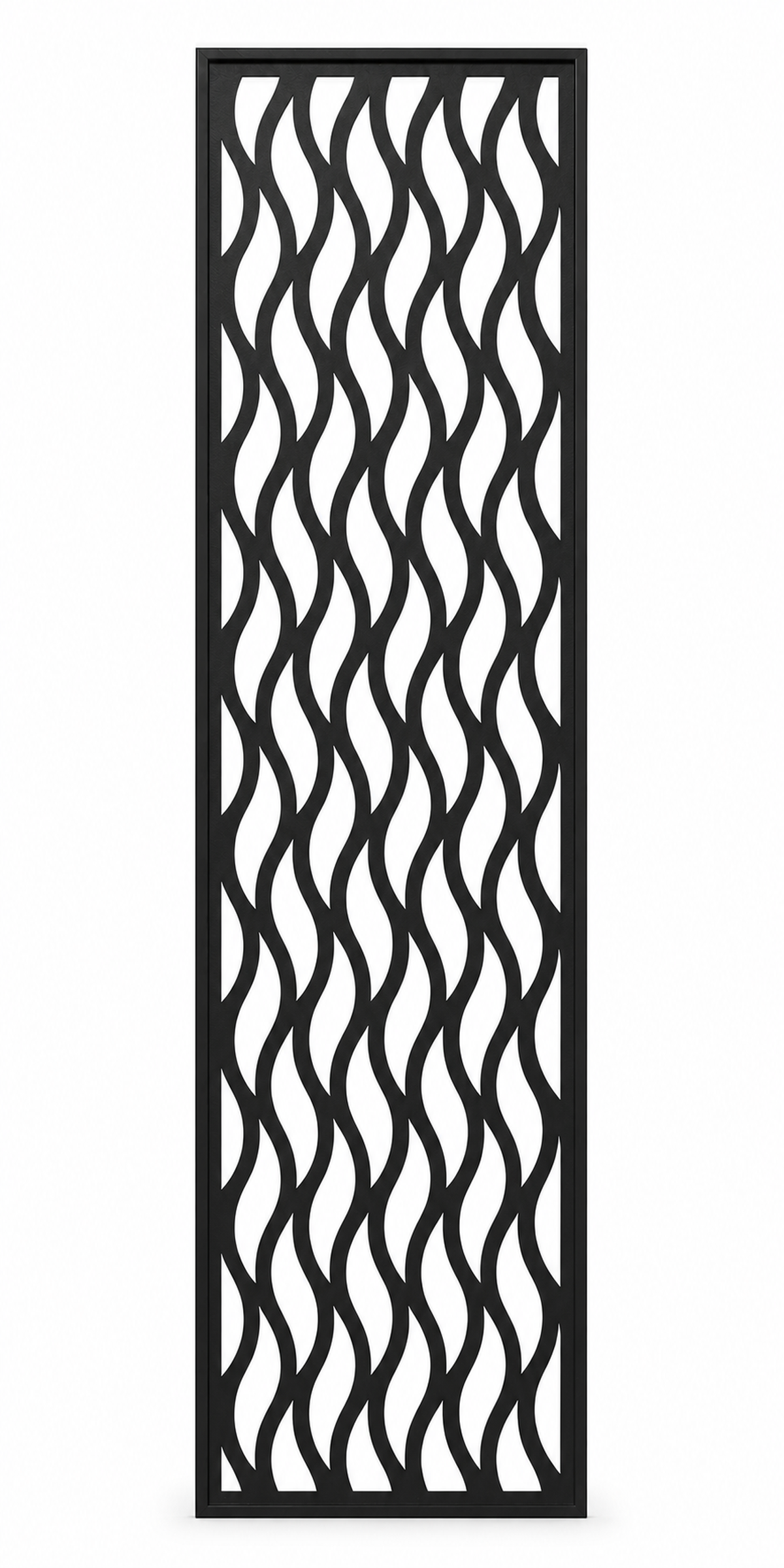 Design 037 Wavy Line Screen Laser Cut Metal Privacy Screen Panel front main view