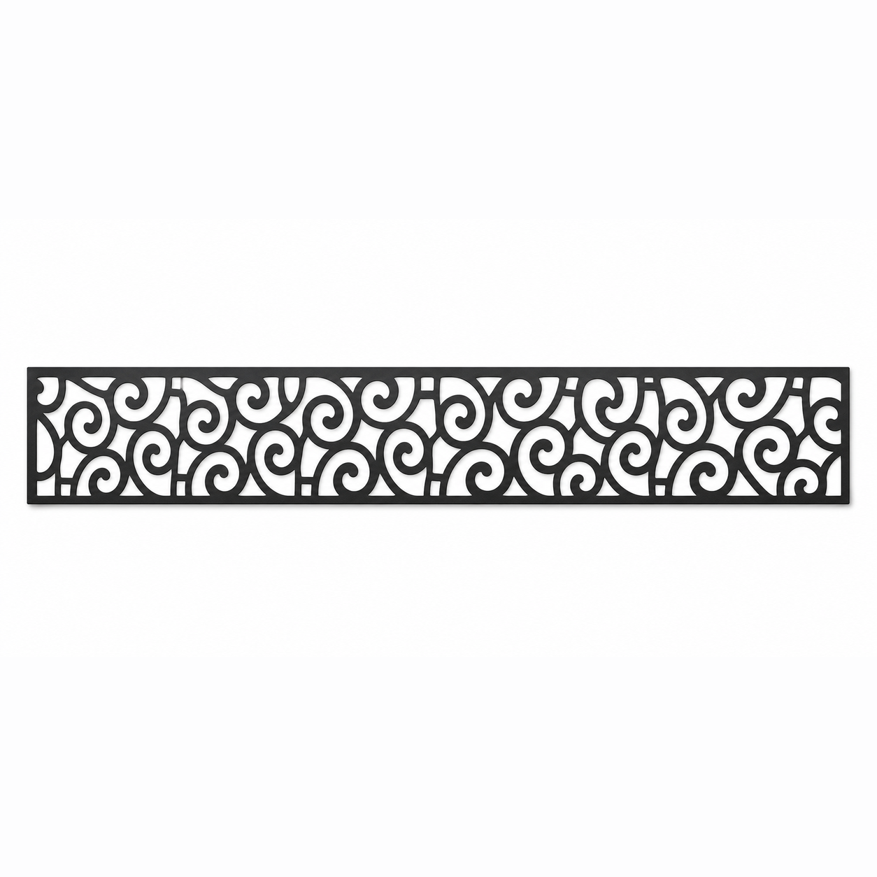 Baroque Scroll Vine decorative metal fence topper front pattern for WPC composite fencing, Design 039