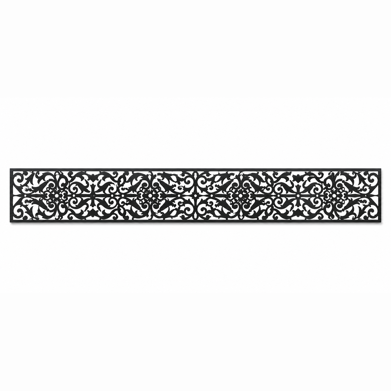 Lace Damask Filigree decorative metal fence topper front pattern for WPC composite fencing, Design 040
