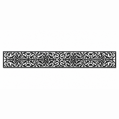 Lace Damask Filigree decorative metal fence topper front pattern for WPC composite fencing, Design 040