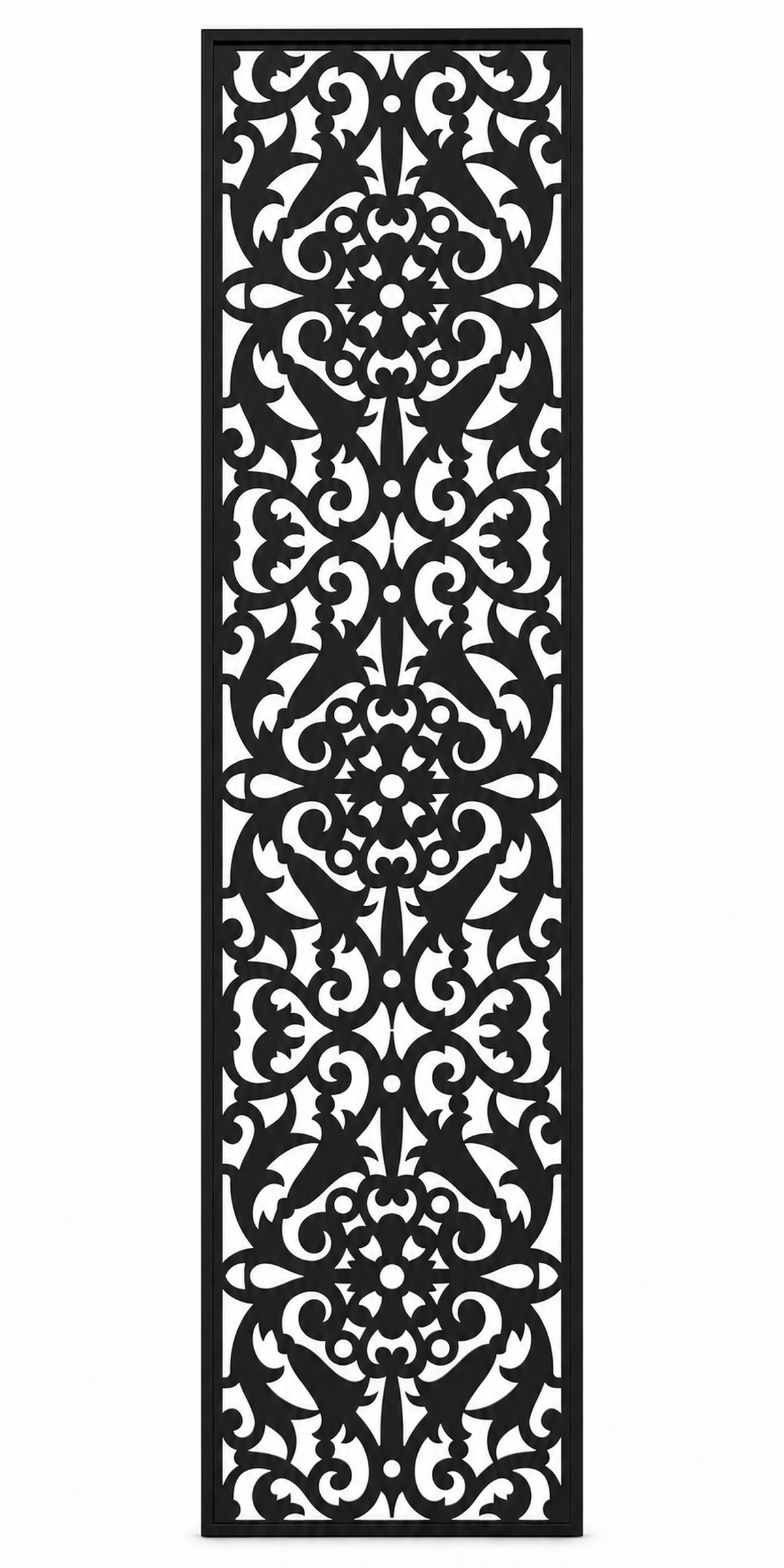 Design 040 Lace Damask Laser Cut Metal Privacy Screen Panel front main view