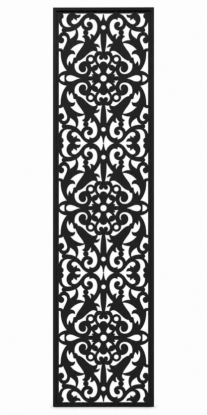 Design 040 Lace Damask Laser Cut Metal Privacy Screen Panel front main view