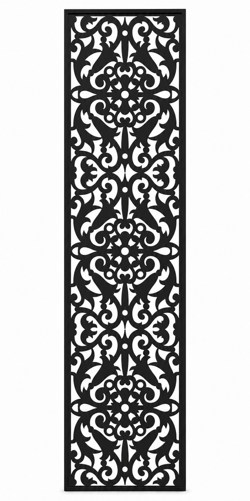 Design 040 Lace Damask Laser Cut Metal Privacy Screen Panel front main view