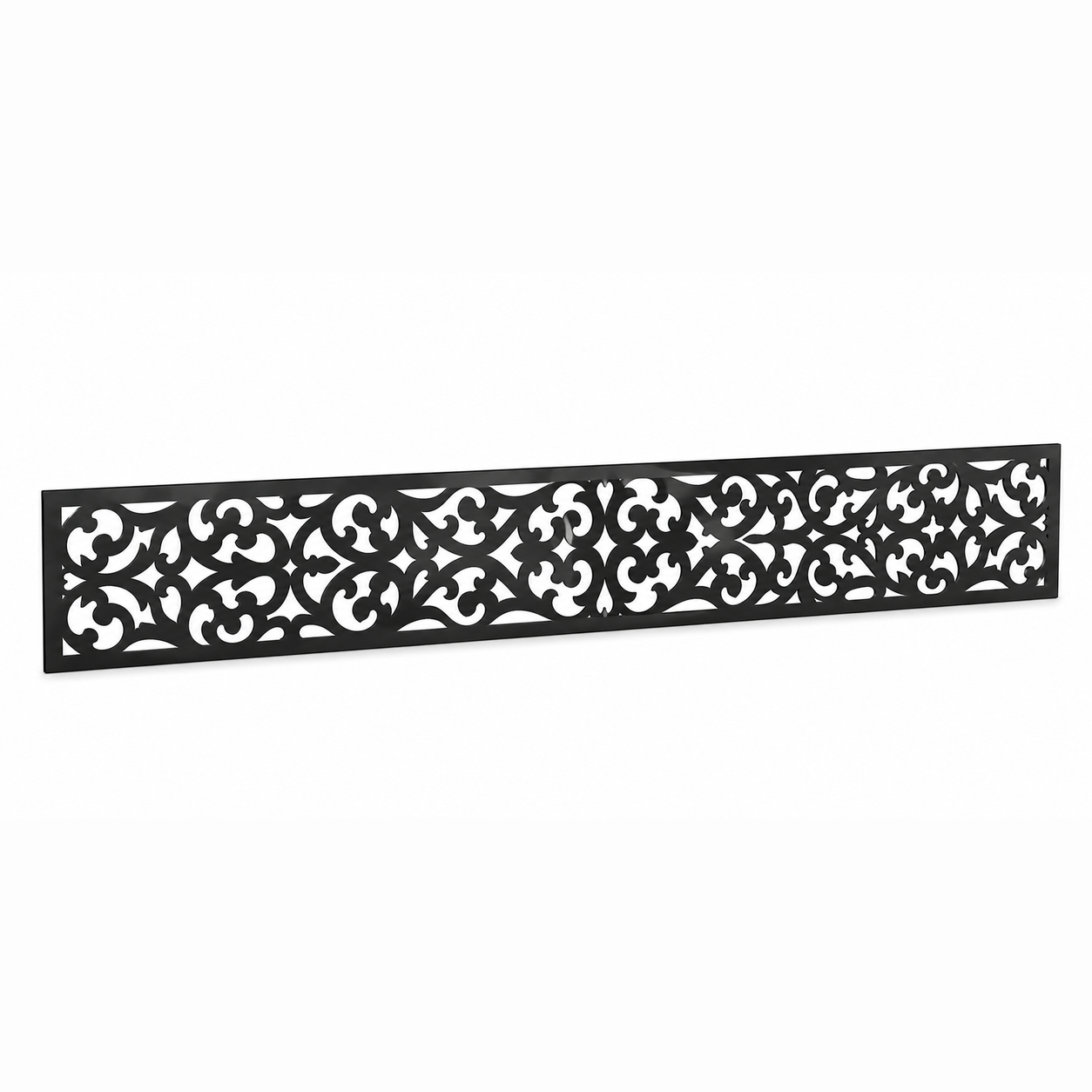 Meadow Flower Lace laser cut metal fence topper insert perspective view, Design 041