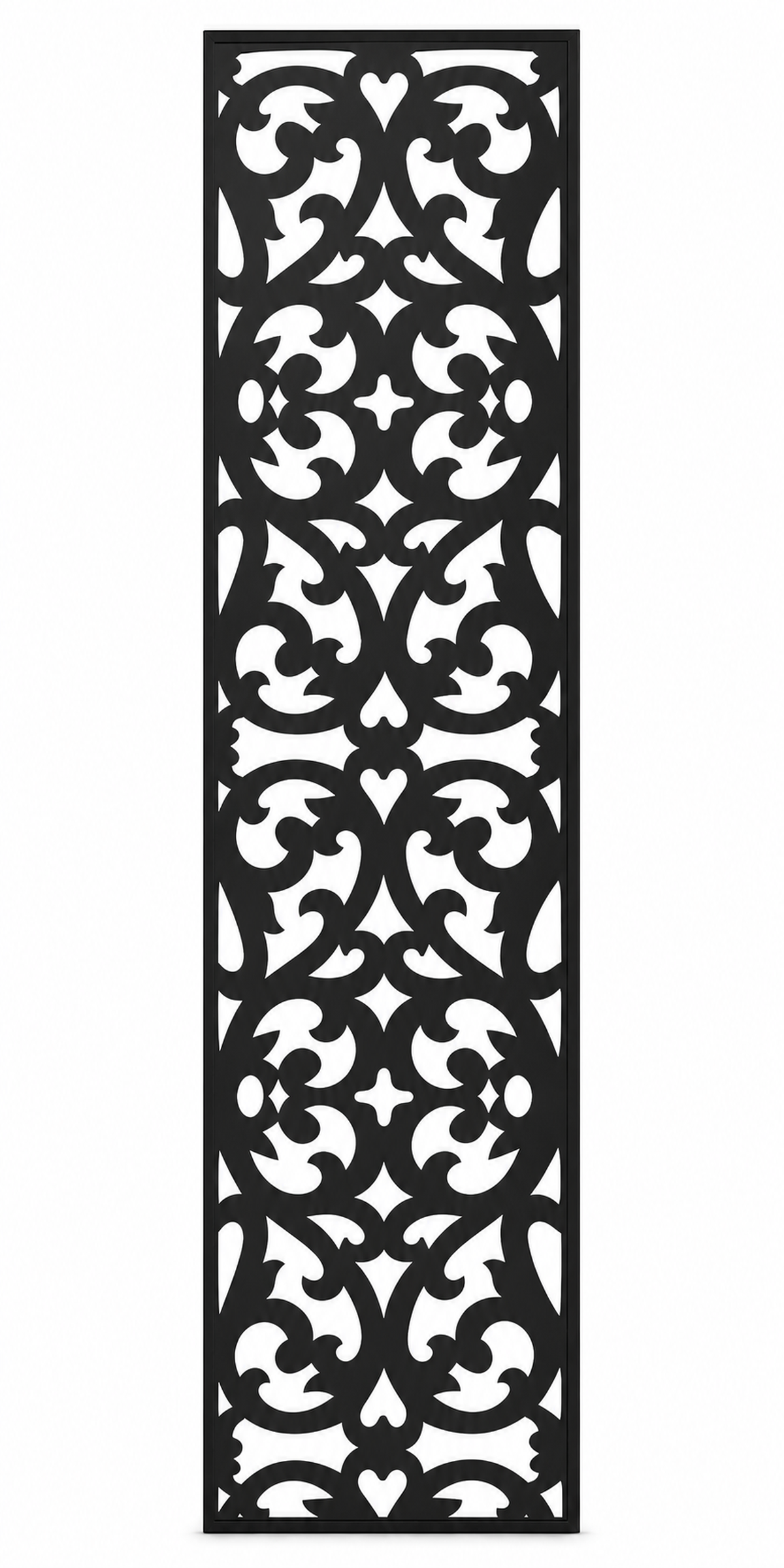Design 041 Scroll Damask Laser Cut Metal Privacy Screen Panel front main view
