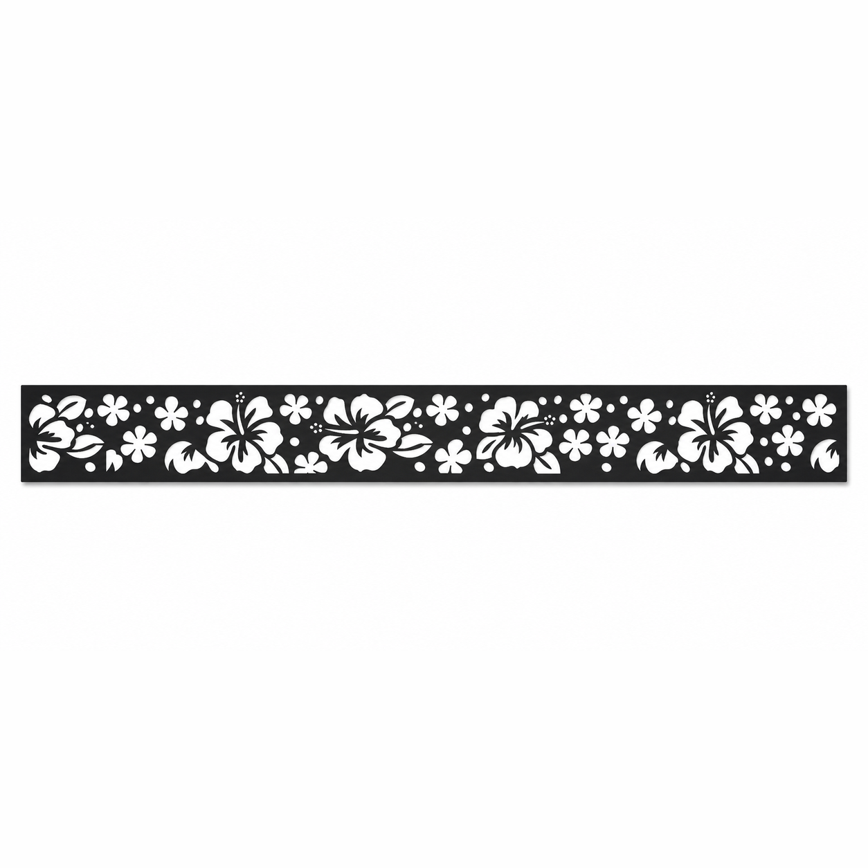 Mini Daisy Rail decorative metal fence topper front pattern for WPC composite fencing, Design 042