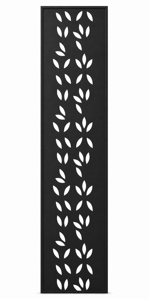 Design 043 Falling Leaves Laser Cut Metal Privacy Screen Panel front main view