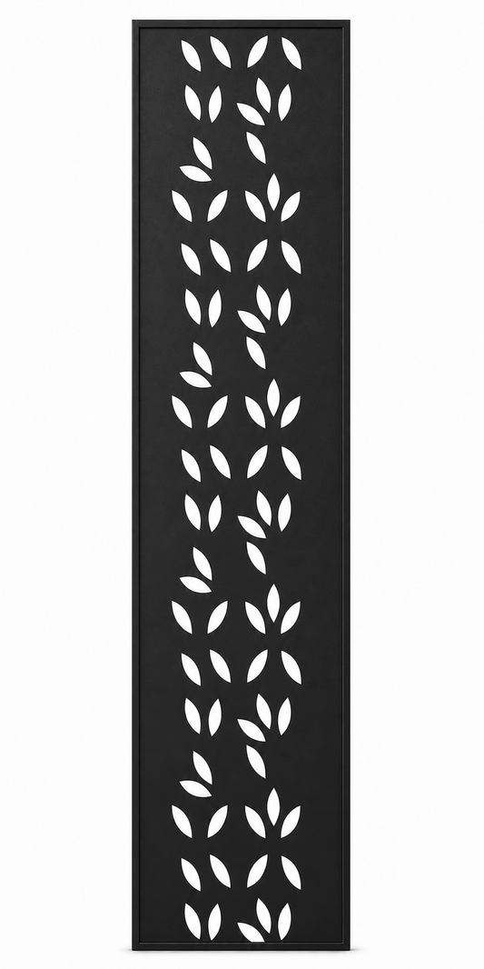 Design 043 Falling Leaves Laser Cut Metal Privacy Screen Panel front main view