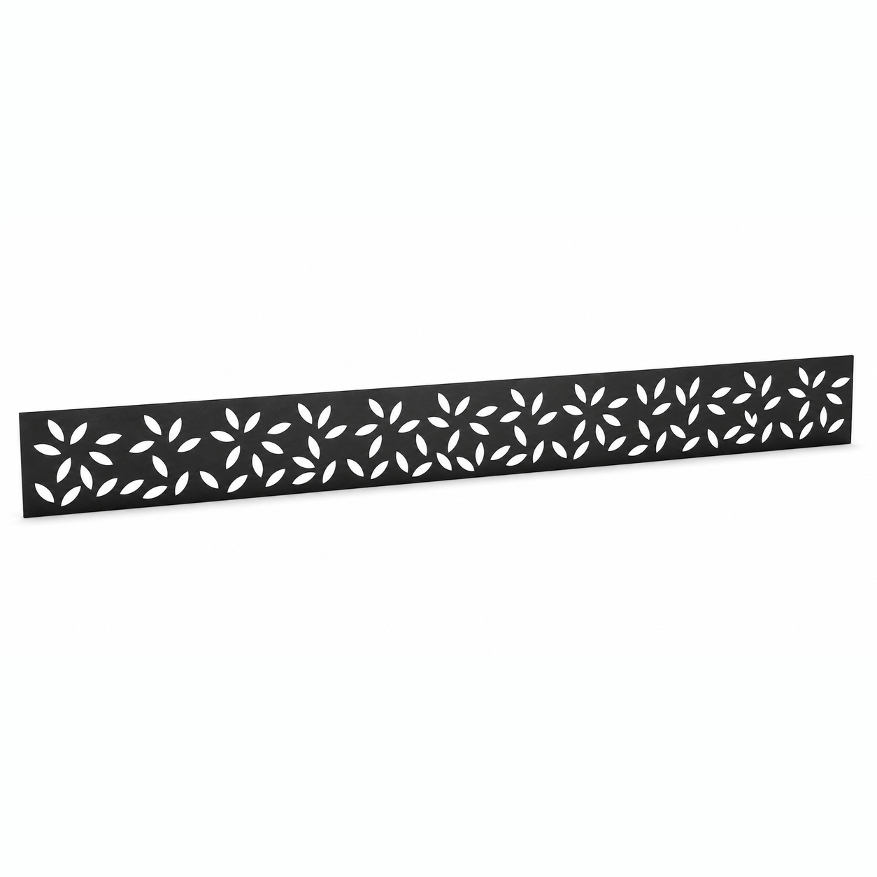 Fine Sprig Lace laser cut metal fence topper insert perspective view, Design 043