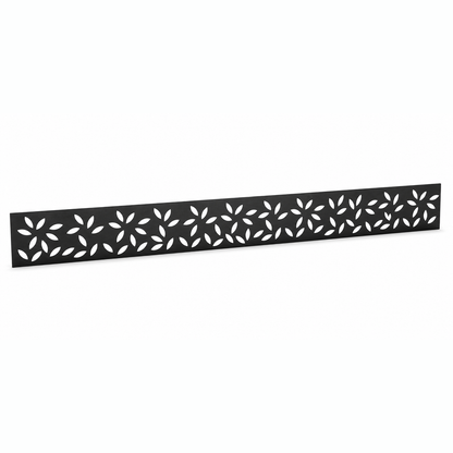 Fine Sprig Lace laser cut metal fence topper insert perspective view, Design 043