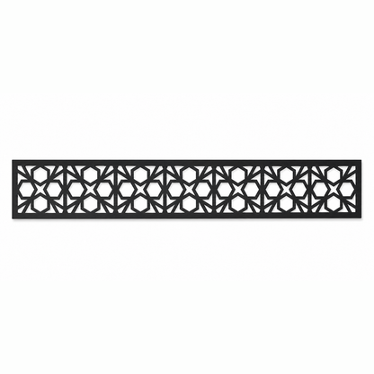 Circle Medallion Trellis decorative metal fence topper front pattern for WPC composite fencing, Design 044