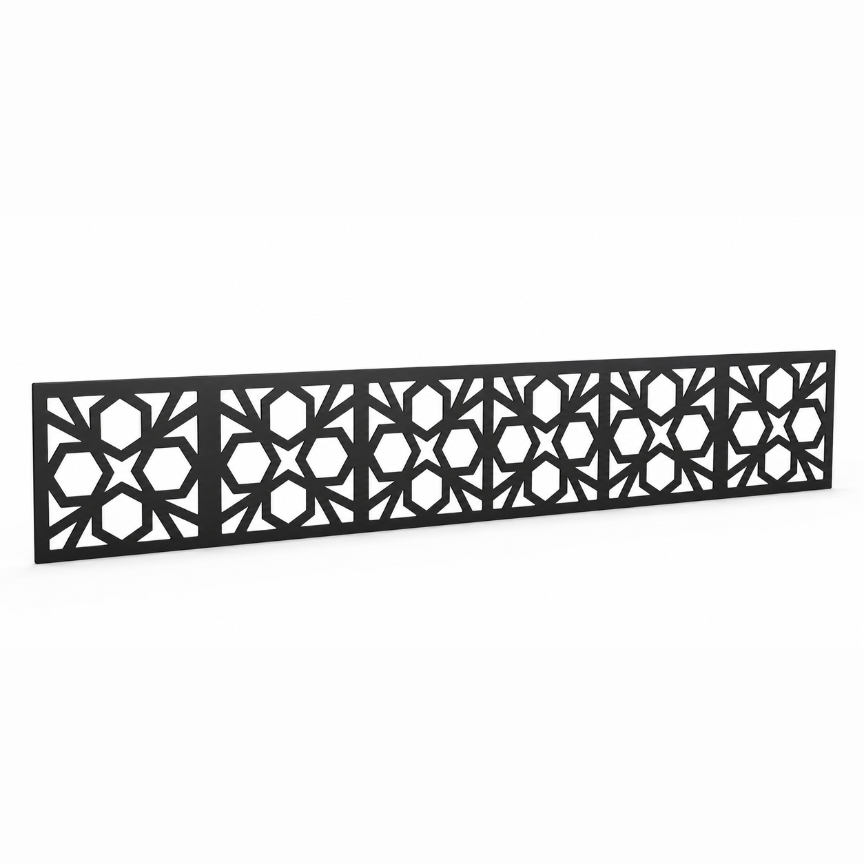 Circle Medallion Trellis laser cut metal fence topper insert perspective view, Design 044