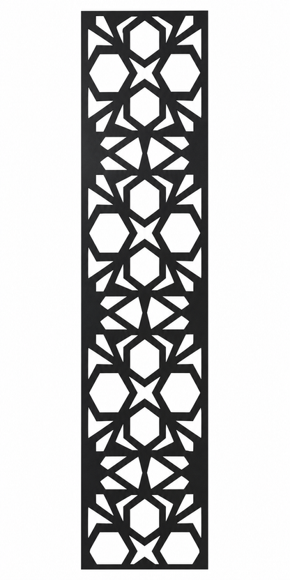 Design 044 Moroccan Diamond Laser Cut Metal Privacy Screen Panel front main view