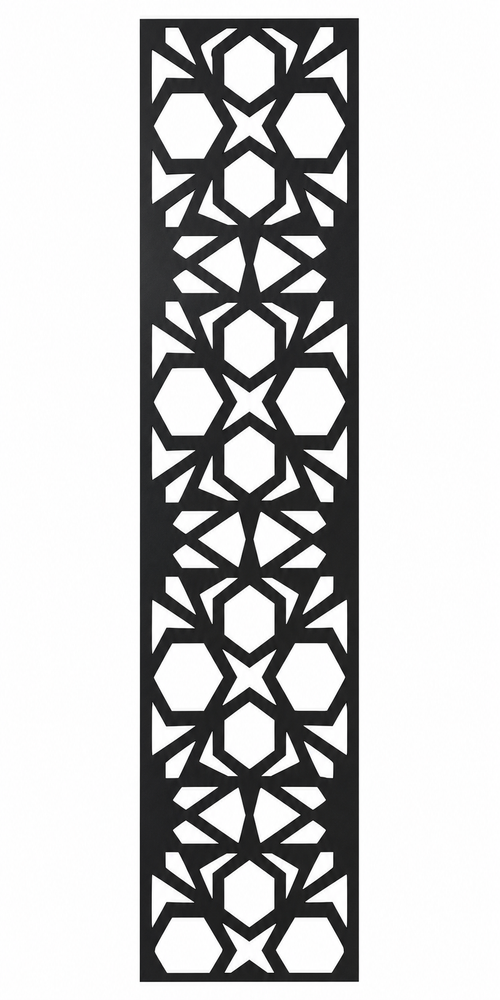 Design 044 Moroccan Diamond Laser Cut Metal Privacy Screen Panel front main view