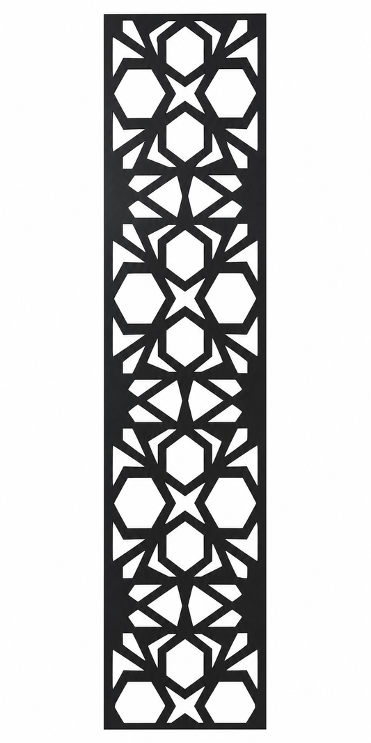 Design 044 Moroccan Diamond Laser Cut Metal Privacy Screen Panel front main view