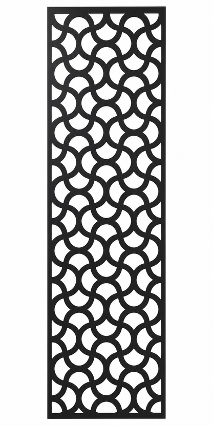 Design 045 Honeycomb Circles Laser Cut Metal Privacy Screen Panel front main view