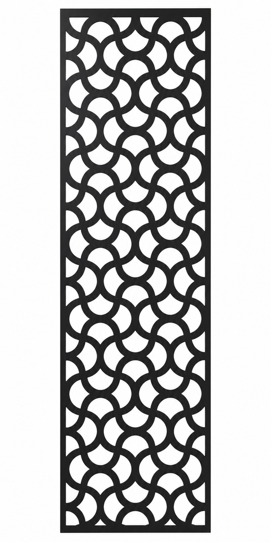 Design 045 Honeycomb Circles Laser Cut Metal Privacy Screen Panel front main view