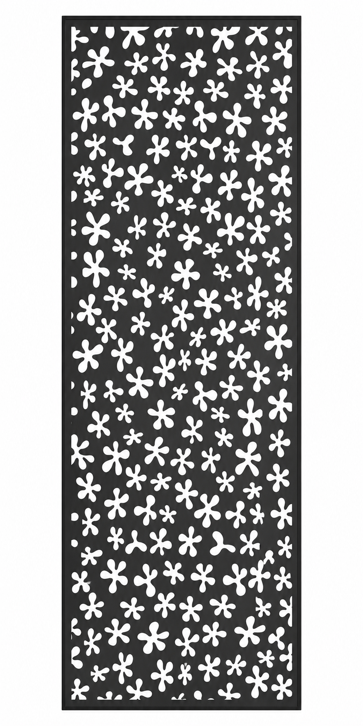Design 046 Tiny Blossom Field Laser Cut Metal Privacy Screen Panel front main view