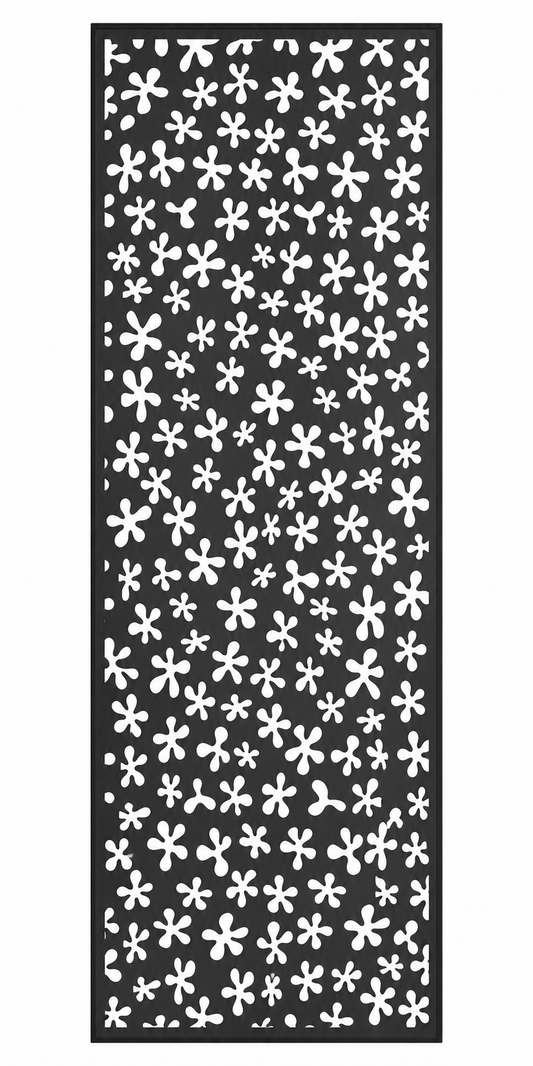 Design 046 Tiny Blossom Field Laser Cut Metal Privacy Screen Panel front main view