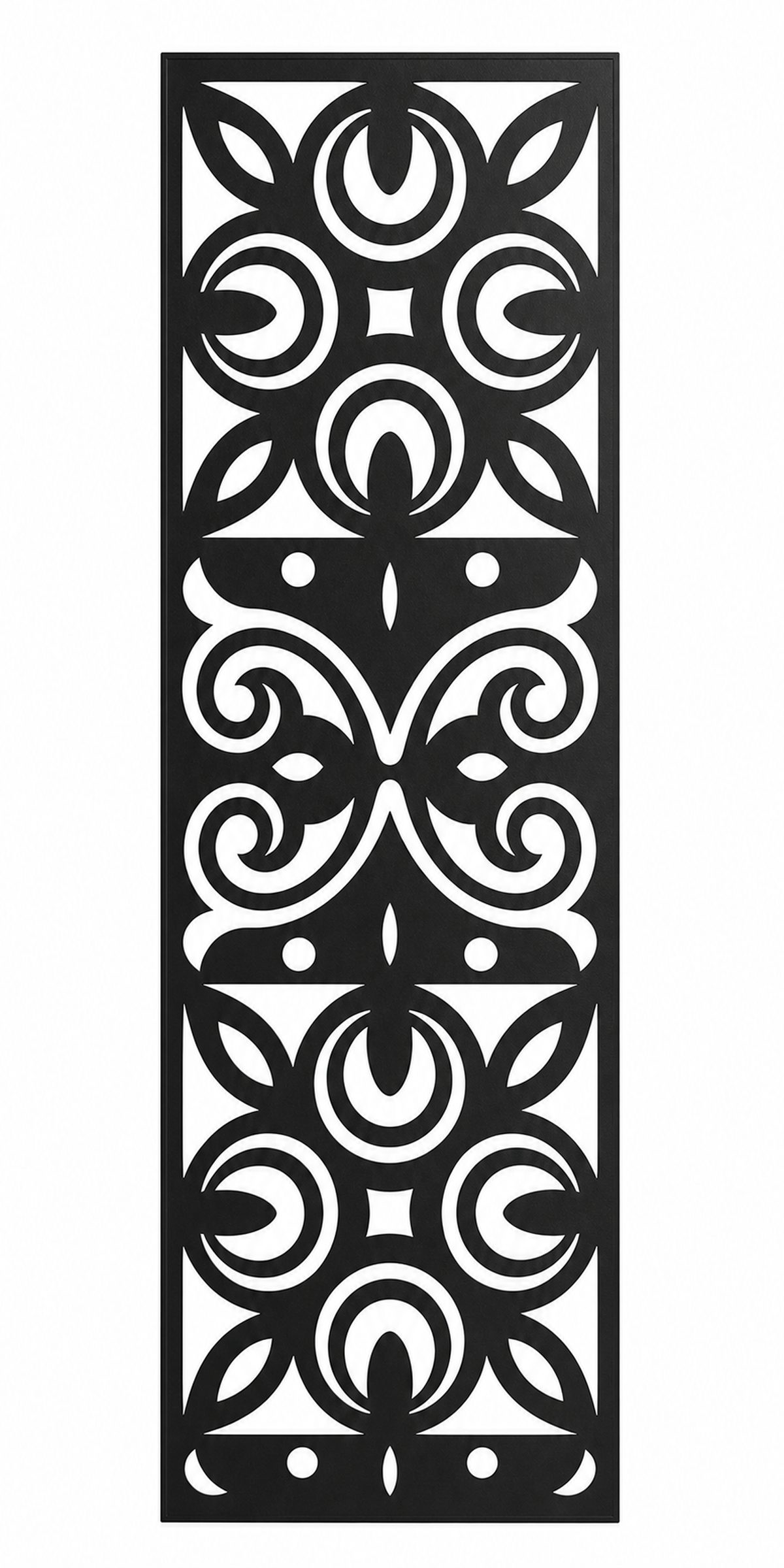 Design 047 Tulip Scroll Medallion Laser Cut Metal Privacy Screen Panel front main view