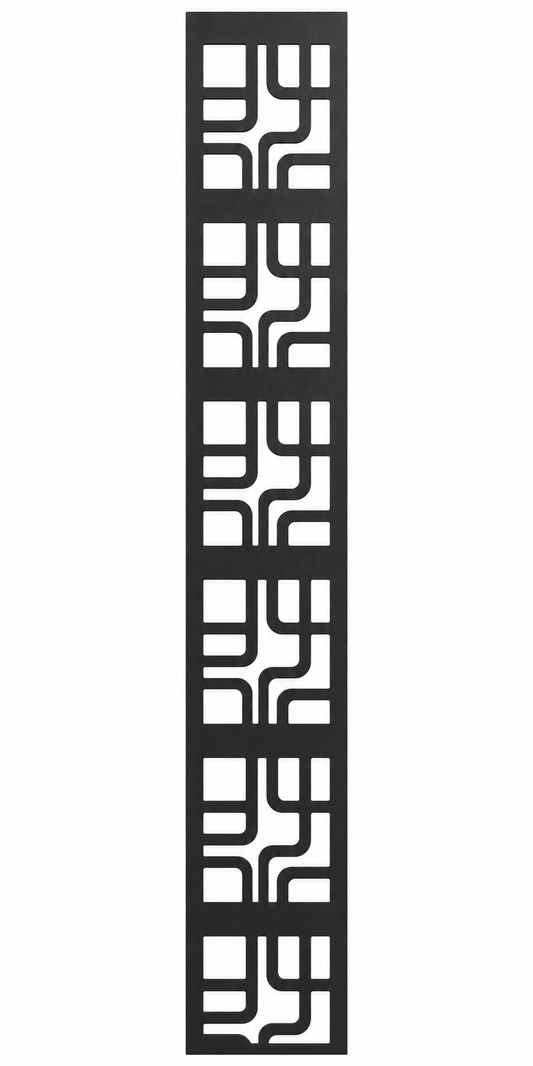 Design 048 Modern Block Maze Laser Cut Metal Privacy Screen Panel front main view