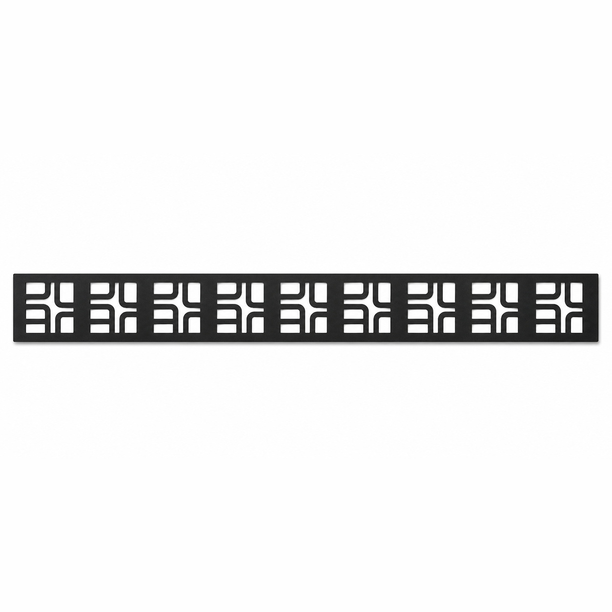 Windowpane Square Grid decorative metal fence topper front pattern for WPC composite fencing, Design 048