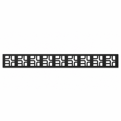 Windowpane Square Grid decorative metal fence topper front pattern for WPC composite fencing, Design 048