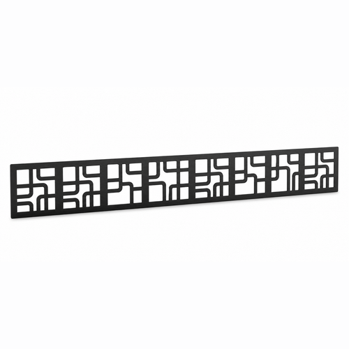 Windowpane Square Grid laser cut metal fence topper insert perspective view, Design 048