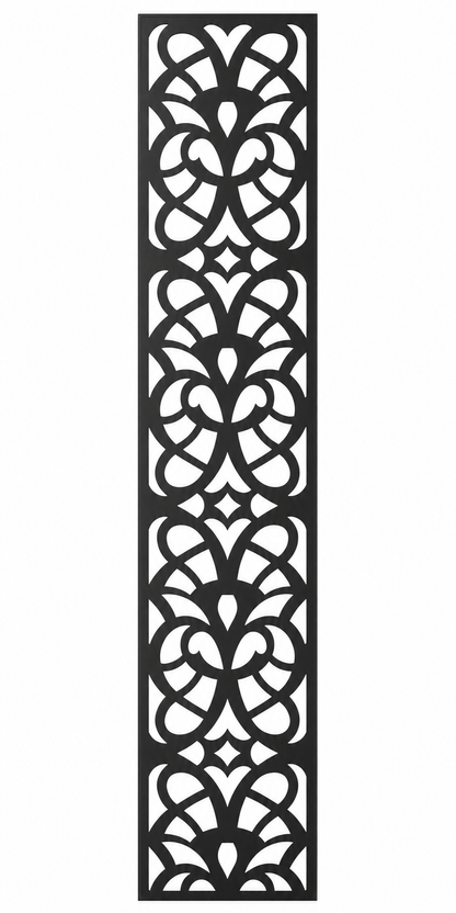 Design 049 Petal Chain Laser Cut Metal Privacy Screen Panel front main view