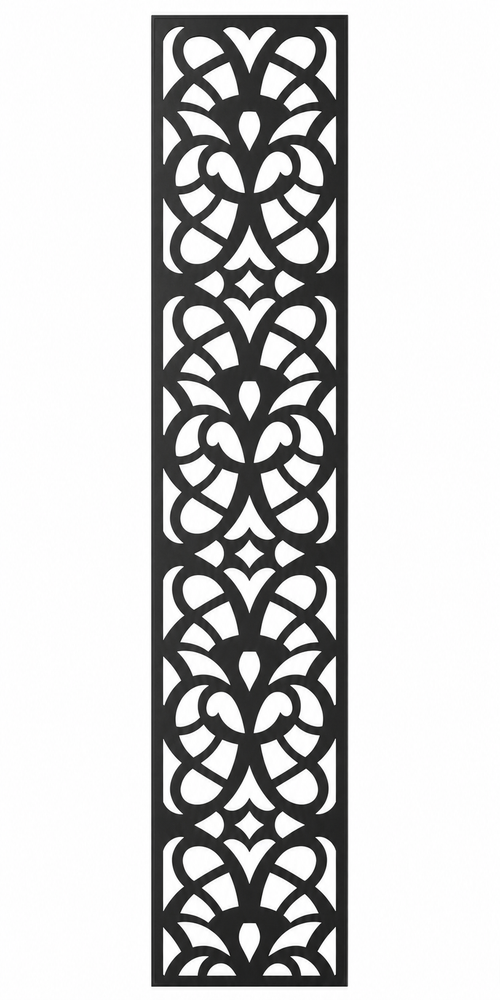 Design 049 Petal Chain Laser Cut Metal Privacy Screen Panel front main view