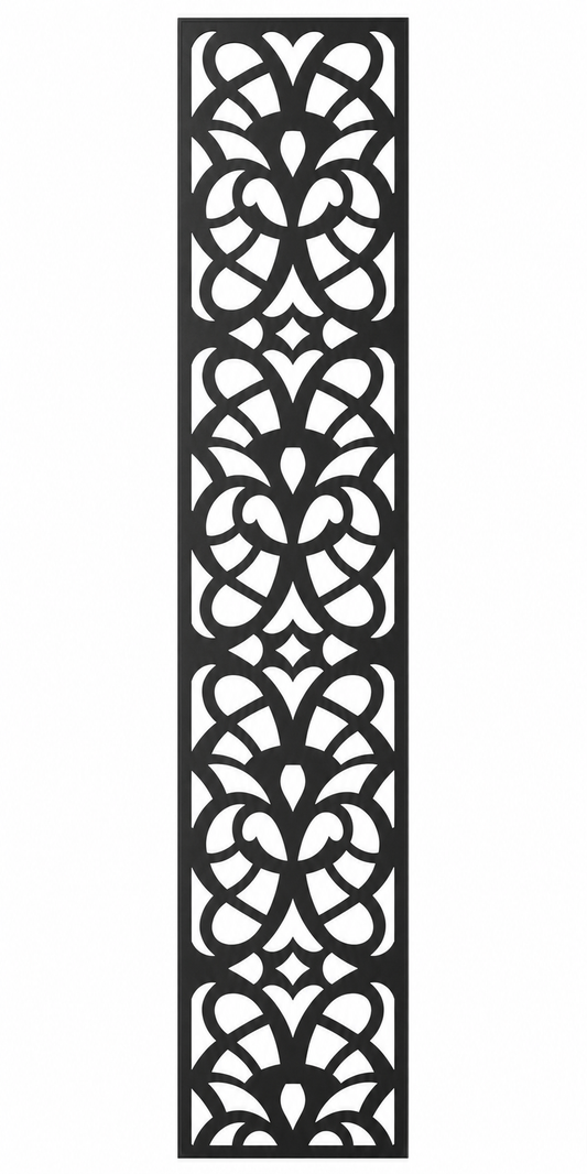 Design 049 Petal Chain Laser Cut Metal Privacy Screen Panel front main view