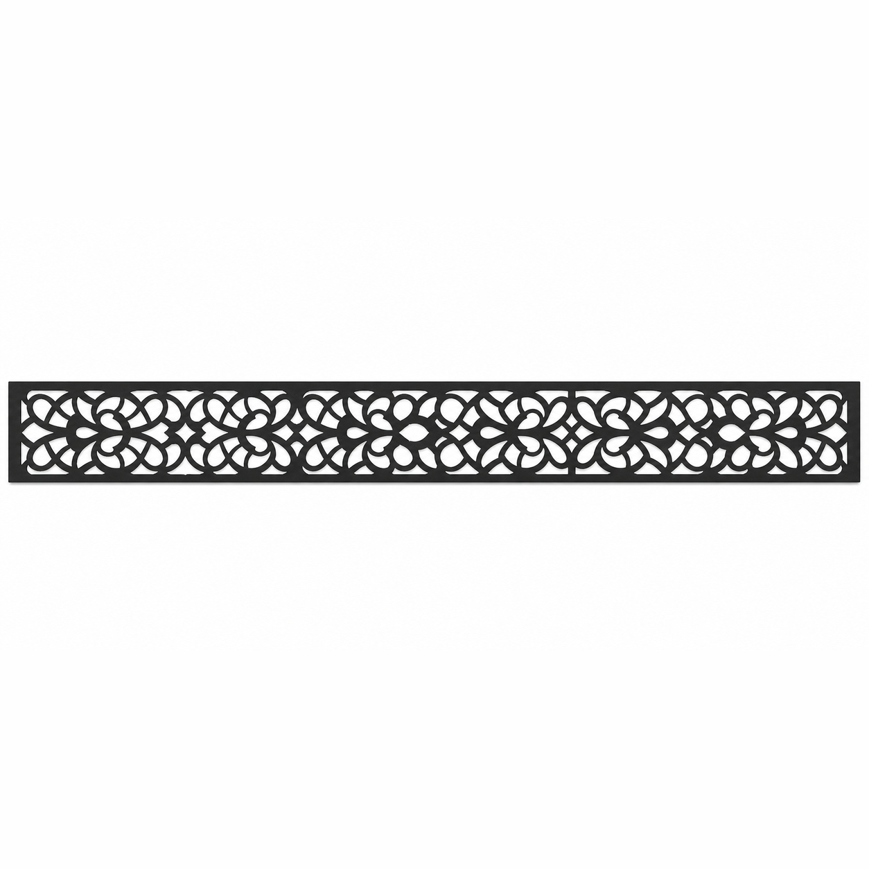 Small Blossom Lace decorative metal fence topper front pattern for WPC composite fencing, Design 049