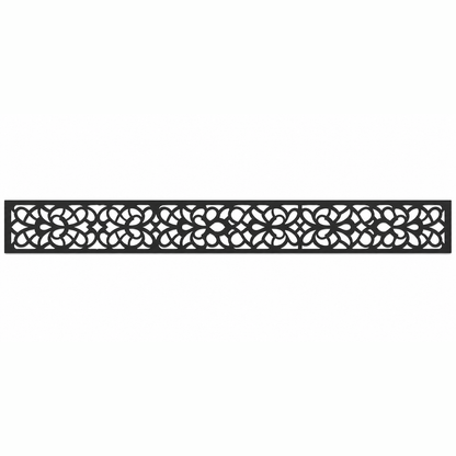 Small Blossom Lace decorative metal fence topper front pattern for WPC composite fencing, Design 049