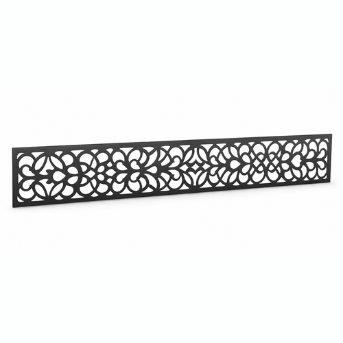 Small Blossom Lace laser cut metal fence topper insert perspective view, Design 049