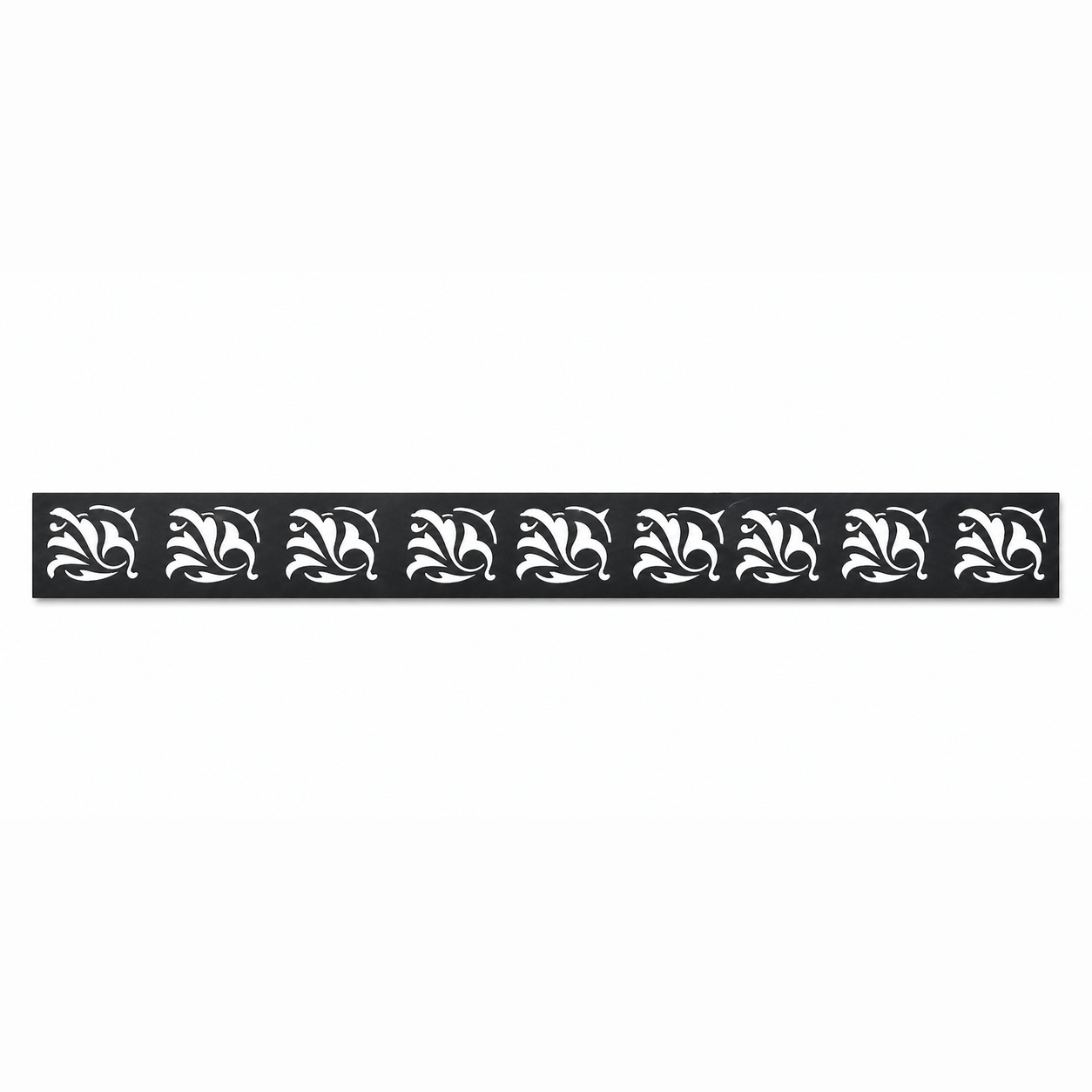 Arrow Leaf Border decorative metal fence topper front pattern for WPC composite fencing, Design 050