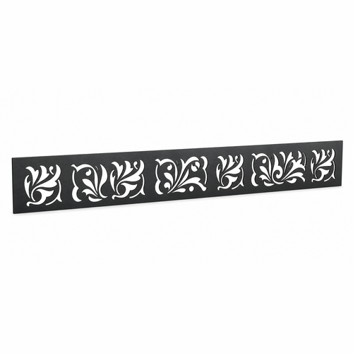 Arrow Leaf Border laser cut metal fence topper insert perspective view, Design 050