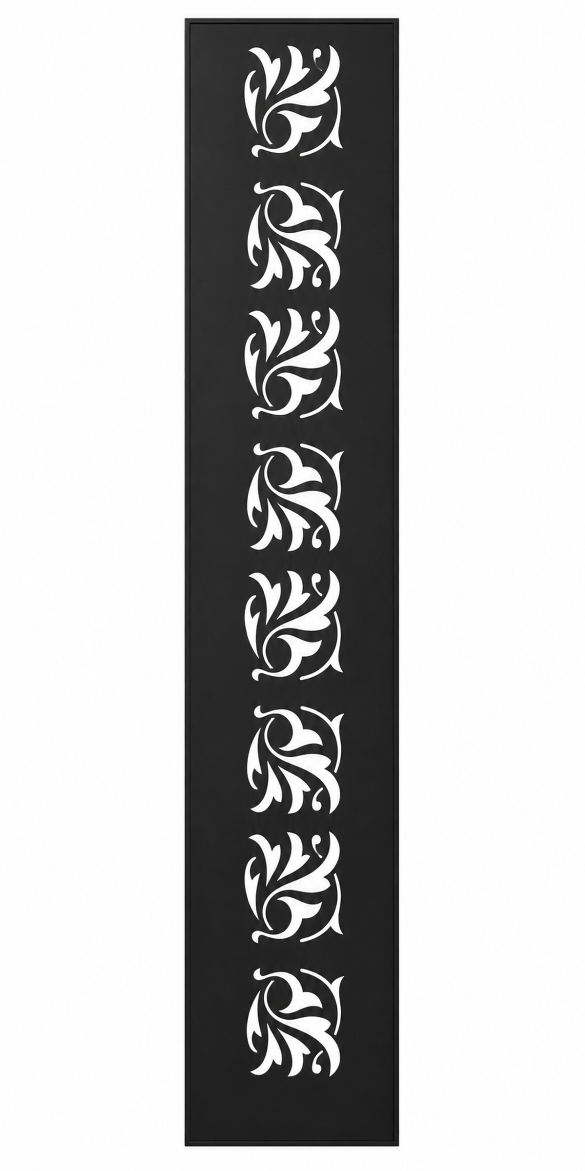Design 050 Repeating Leaf Fan Laser Cut Metal Privacy Screen Panel front main view