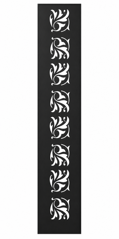 Design 050 Repeating Leaf Fan Laser Cut Metal Privacy Screen Panel front main view