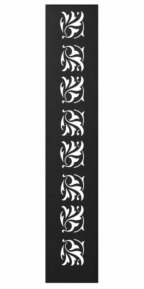 Design 050 Repeating Leaf Fan Laser Cut Metal Privacy Screen Panel front main view