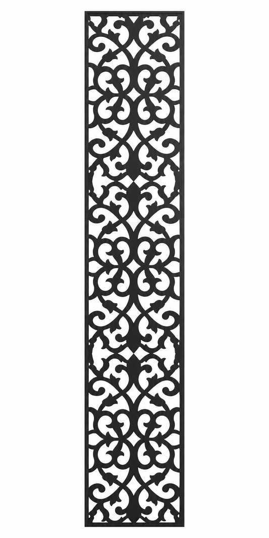 Design 051 Lace Scrollwork Laser Cut Metal Privacy Screen Panel front main view