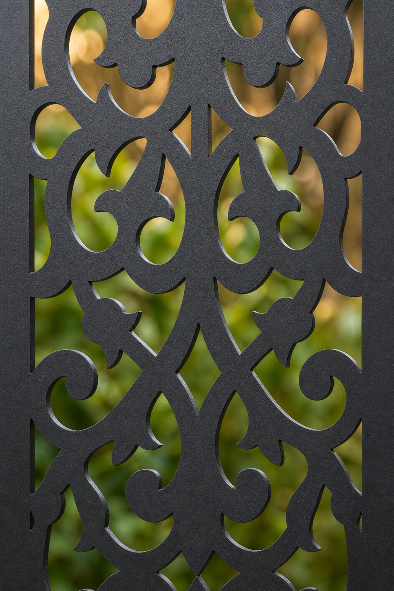Design 051 Lace Scrollwork Laser Cut Metal Privacy Screen Panel close-up detail view
