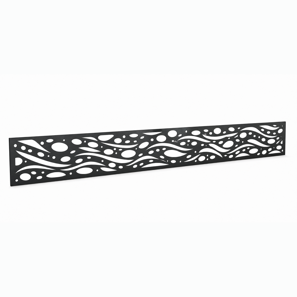 Double Wave Vine laser cut metal fence topper insert perspective view, Design 052