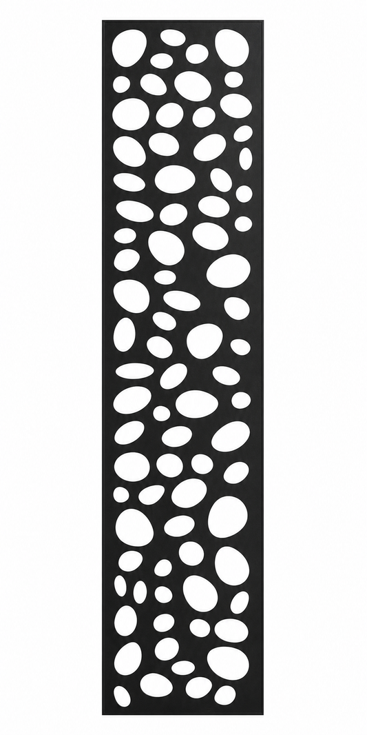 Design 053 Bubble Pebble Laser Cut Metal Privacy Screen Panel front main view