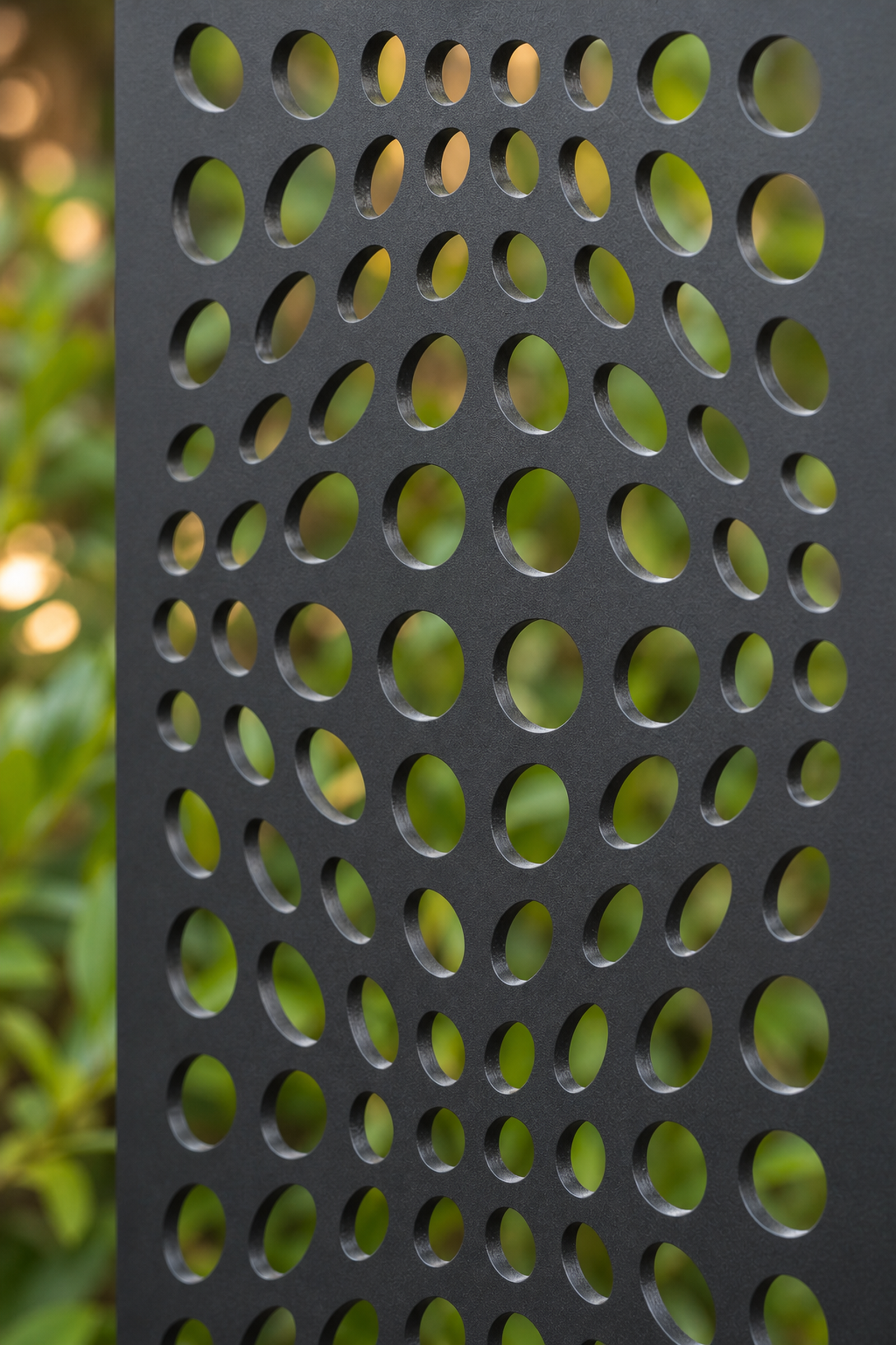 Design 054 Dot Gradient Laser Cut Metal Privacy Screen Panel close-up detail view