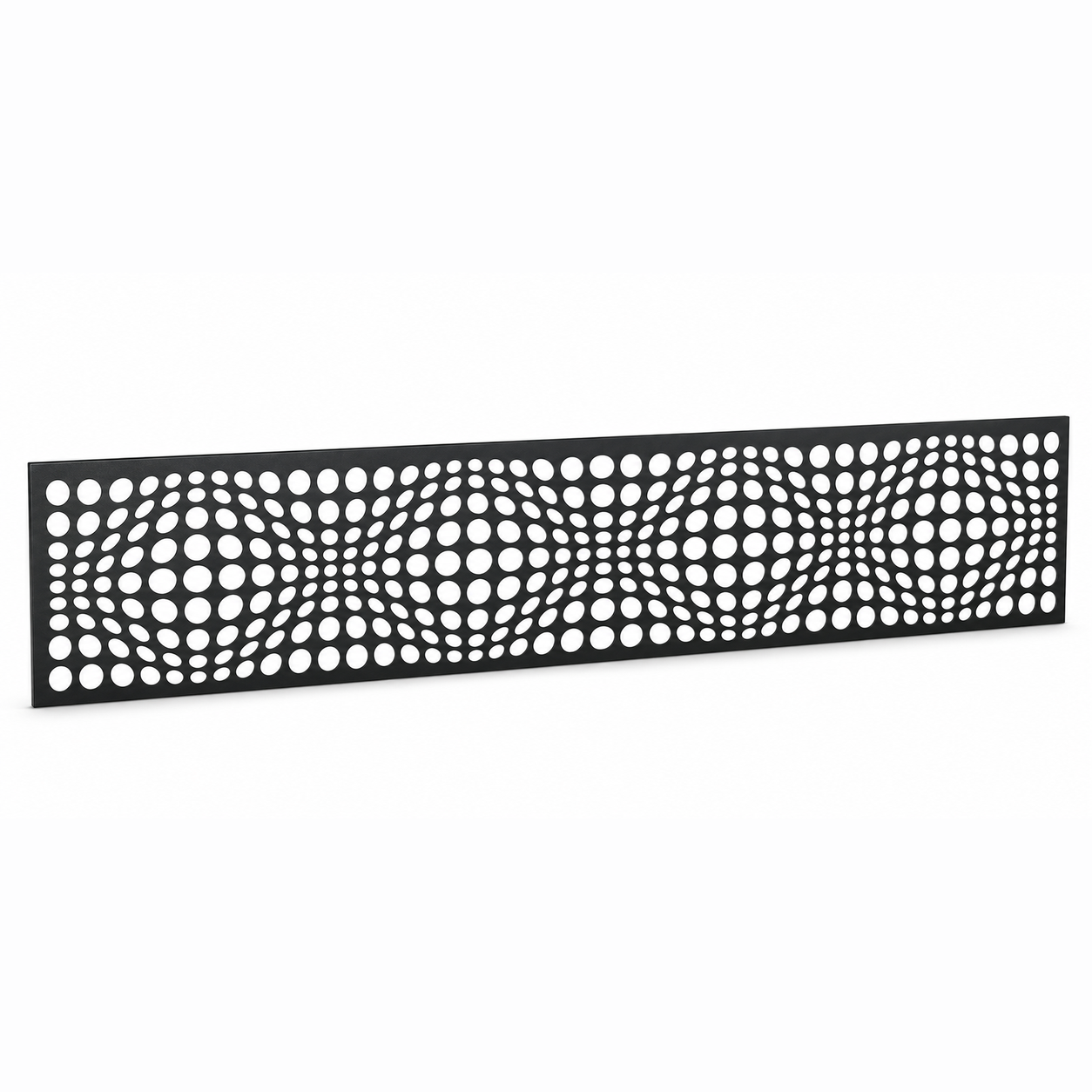 Micro Rectangle Mesh laser cut metal fence topper insert perspective view, Design 054