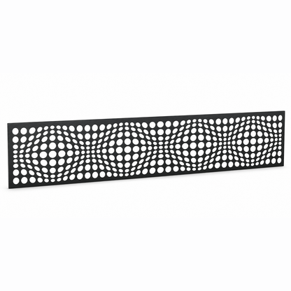 Micro Rectangle Mesh laser cut metal fence topper insert perspective view, Design 054