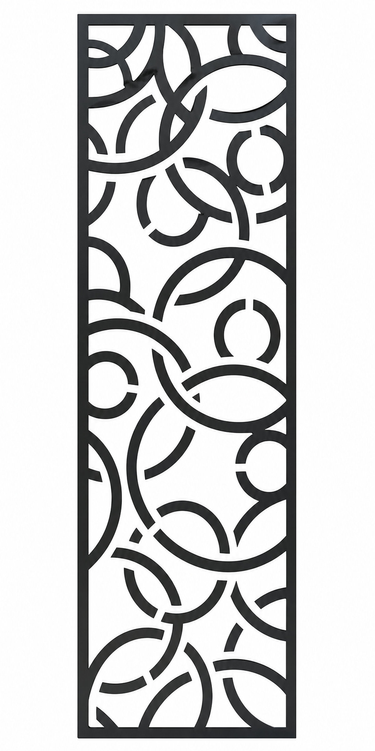 Design 055 Large Abstract Loops Laser Cut Metal Privacy Screen Panel front main view